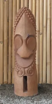 Tiki Polynesische Statue aus Kokosnussholz, ca. 80cm hoch, Farbe natur/transparent, Ø ca. 18-28cm 